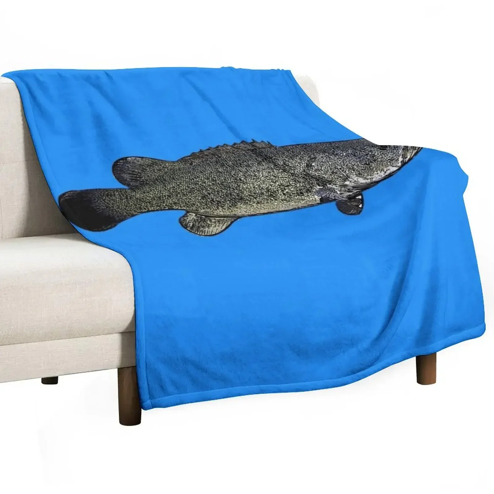 Murray Cod Black Alternate Design Throw Blanket for sofa Flannels Blankets