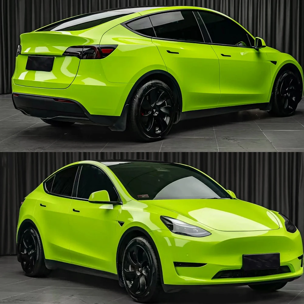 

Car Vinyl Film PET Crystal Napier Green Auto Vinyl Wrapping Film Self Adhesive Motorcycle Car Body Exterior Decoration Decal