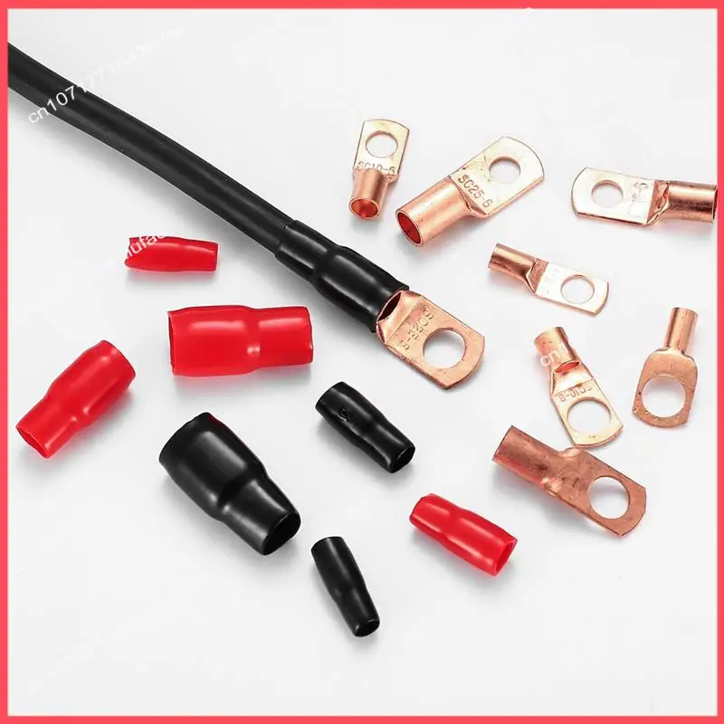 

B52C 120 Pieces Pipe Cable Lugs Set Bolt Hole Tinned Copper Terminals, Crimp Connector, Cable Lug Set