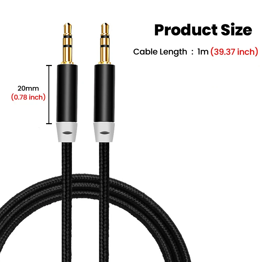 Aux Audio Cable 3.5mm Male-to-Male Vehicle-Mounted AV Mobile Phone Computer Car Audio Headset Vehicle Connection Cable