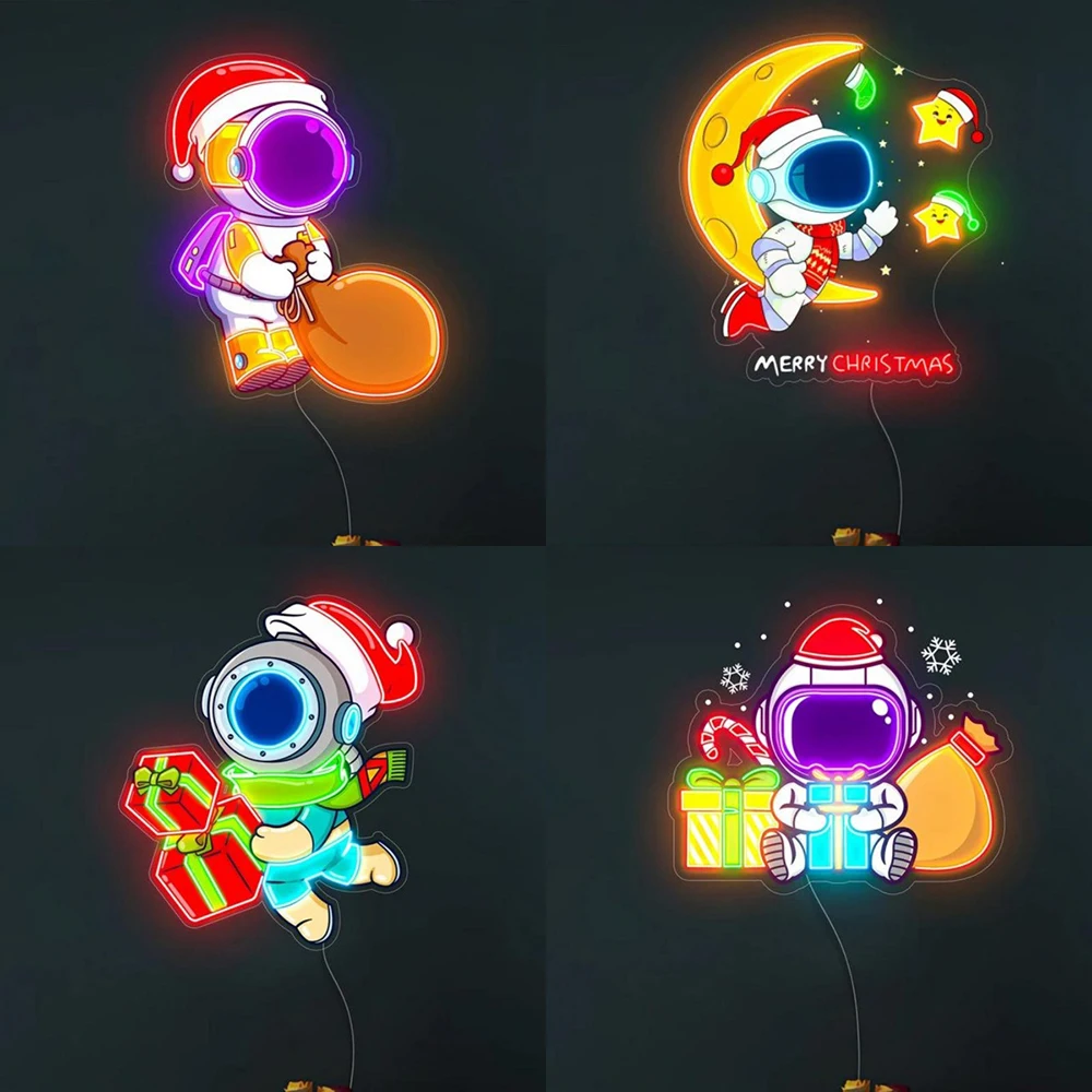 

Christmas Astronaut Neon Light Sign Pop Art for Christmas Party Wall Decor Led Light Living Room Home Bar Decor Custom Neon Sign