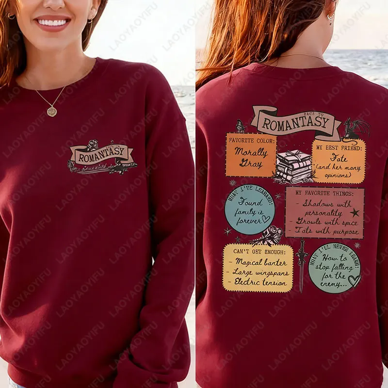 Back To Romantasy Good Girl Sweatshirt Romance Book Merch Library Sign Pullovers Fashion Romantasy Merch Bookclub Gift Hoodies