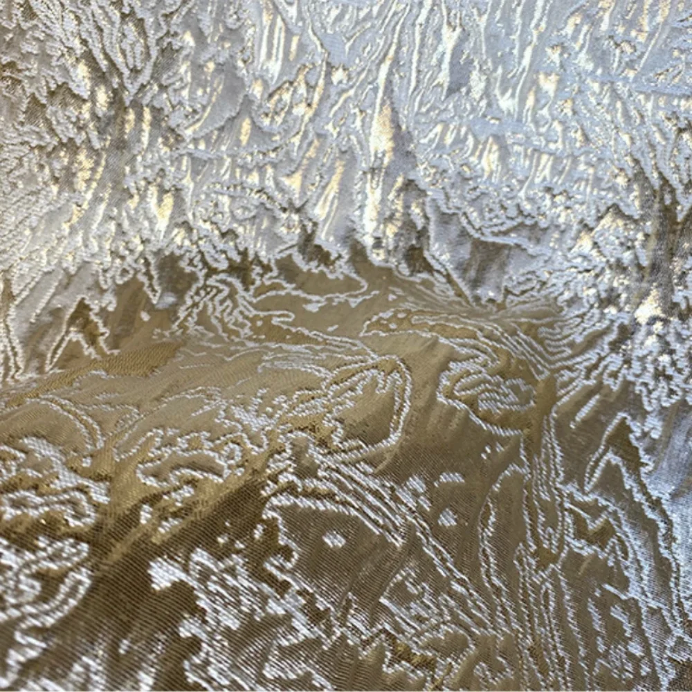 

Окрашенная в пряжу металлическая проволока, парча, жаккардовая ткань для одежды, платья, куртки, костюма, дизайнерского швейного материала своими руками на метр, ткань