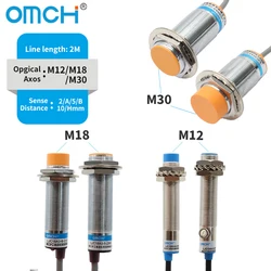 OMCH Capacitive Proximity Sensor LJC 12 18 30MM Detection Distance 2/5/10/20MM PNP NPN NO NC Cylindrical Proximity Sensor Switch