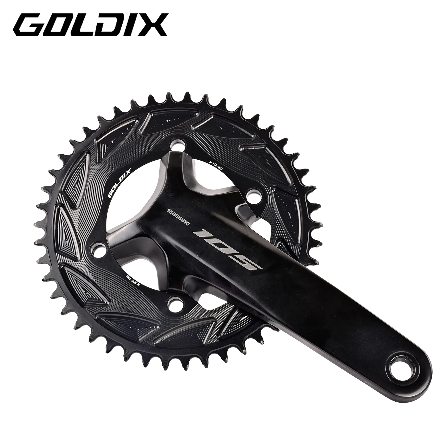 GOLDIX 110BCD Bicycle Chainring 3mm Offset AERO 110BCD 4-Bolt Sprocket for SHIMANO R7000 R7100 R8100 R9200 110BCD
