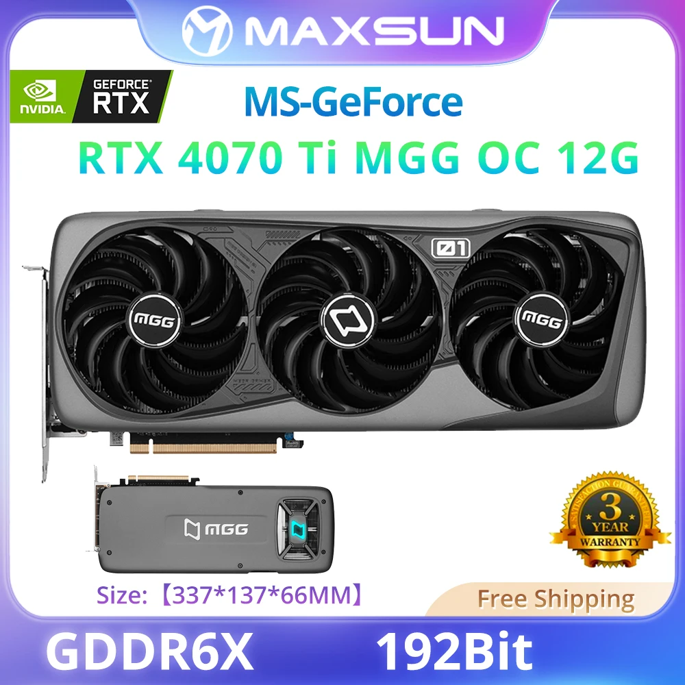 MAXSUN [World Premiere] RTX 4070TI Graphics 4070TI IMGG OC 16GB GDDR6X 256bit GPU RGB  NVIDIA Gaming Video Cards placa de vídeo