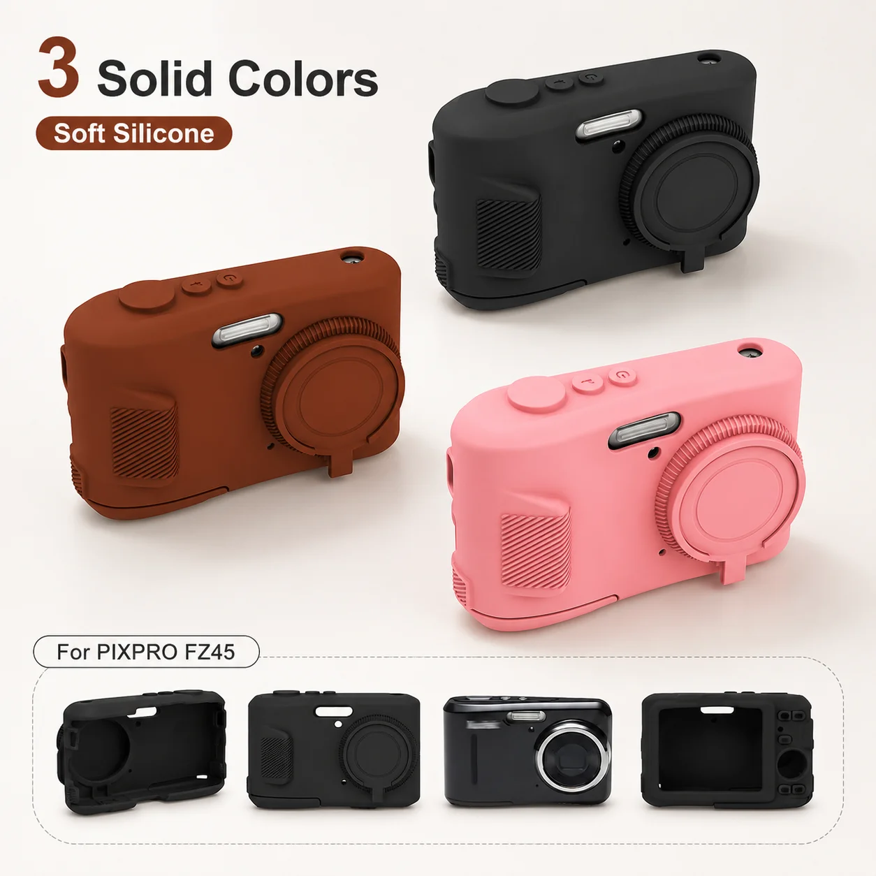 For Kodak PIXPRO FZ45 FZ43 Silicone Camera Case Soft Protective Cover 360 Shockproof Anti Scratch Full Body Protection Daily Use