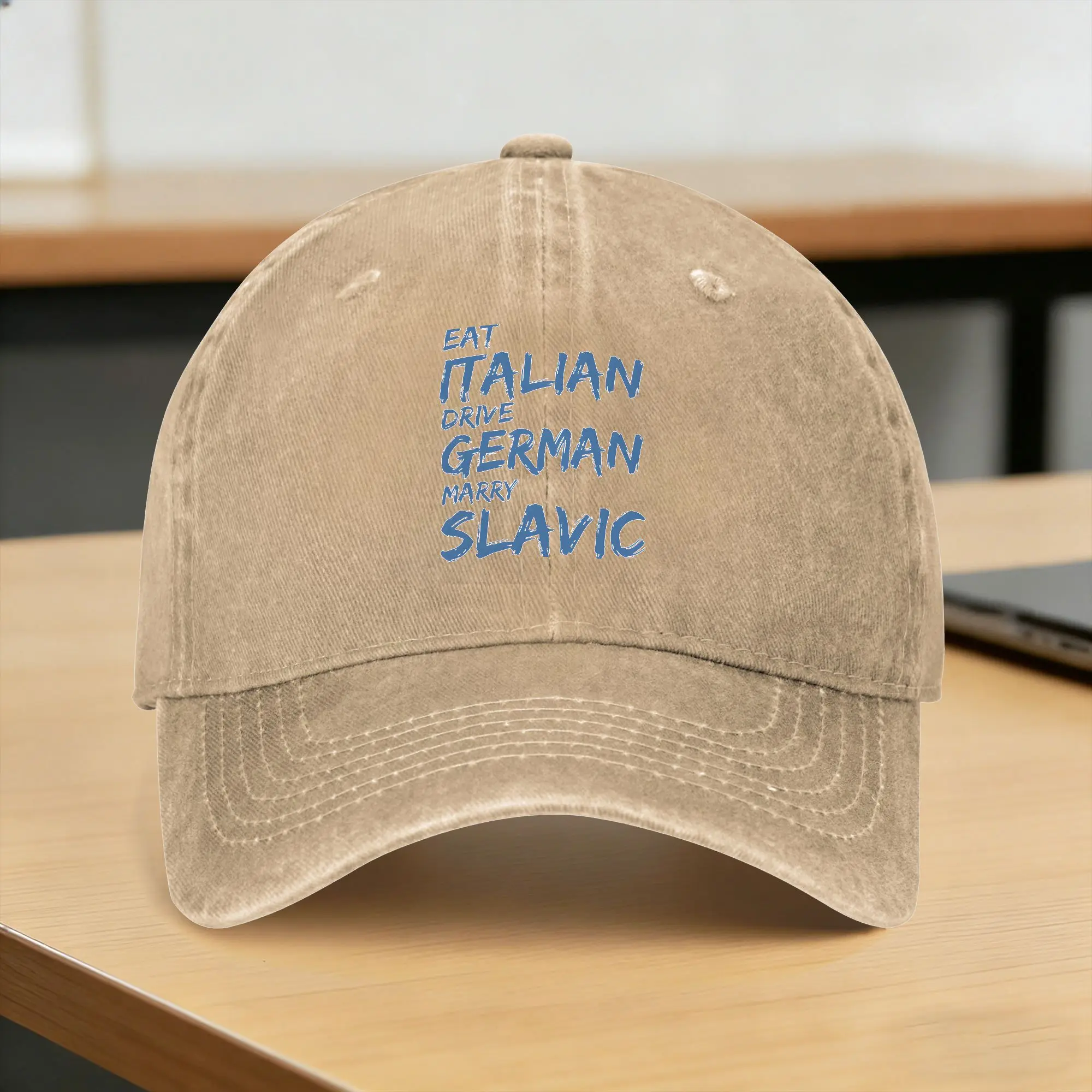 Eat Italian Drive German Marry Slavic Funny Quote Casual Baseball Cap For Female Male Summer Sun Visor Baseball Caps