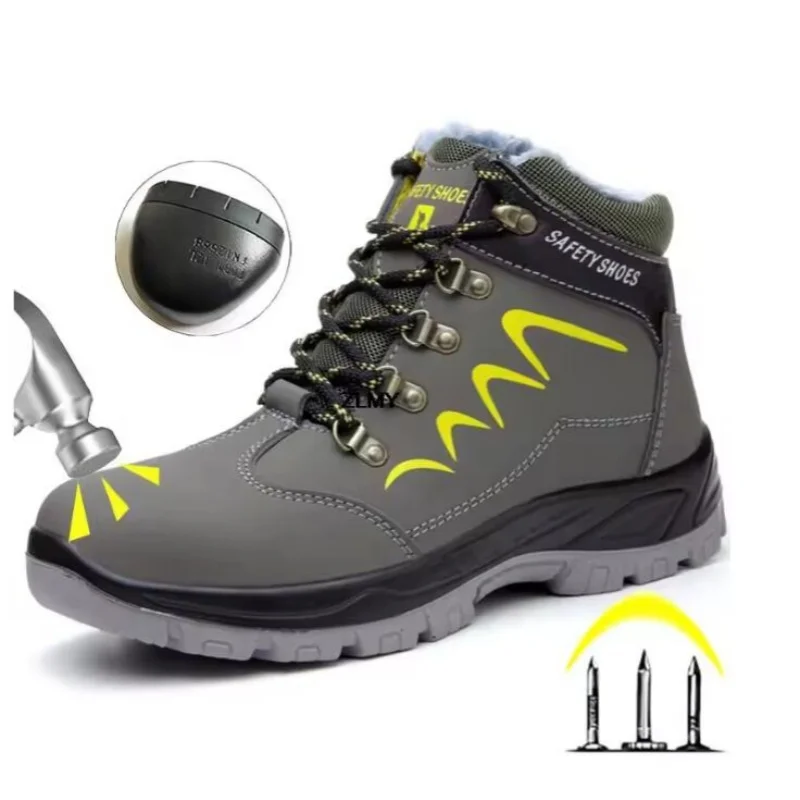 

Мужская обувь со стальным носком, высокие рабочие ботинки, неразрушимая защитная обувь, мужские устойчивые к проколам рабочие кроссовки, зимние защитные ботинки, мужские