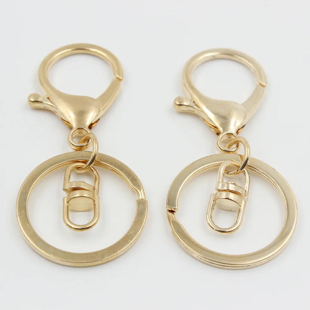 1 set Keychain Buckles Lightweight Sturdy Smooth Wear-Resistant Key Ring Accessories For Diy Keychain Making Lobster Clasp Key