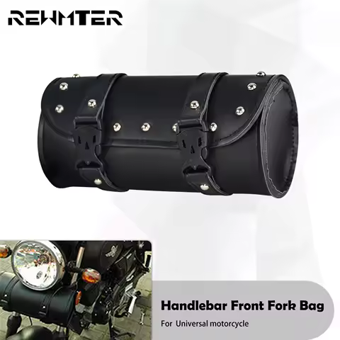 Motorcycle Cruiser Tool Bag Handlebar Front Fork Bags Black Saddlebags For Harley Touring Sportster X1200 883 48 Bobber Chopper