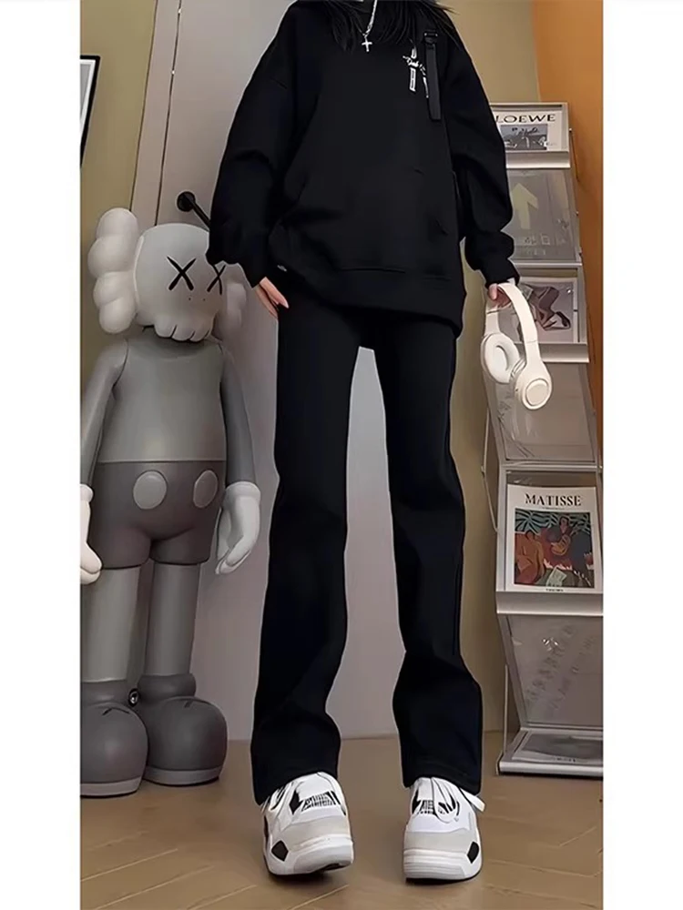 

Мужские джинсы Cleanfit Bla Fce с подкладкой, зауженные, в стиле американского стритстайла, прямые, с легким расклешением, молодежная мода