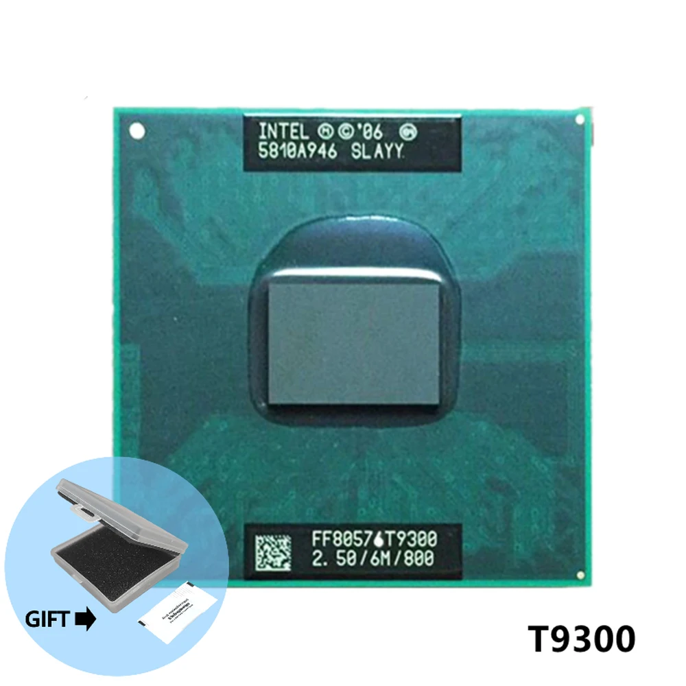 Intel Core 2 Duo T9300 SLAQG SLAYY 2.5 GHz Dual-Core Dual-Thread CPU Processor 6M 35W Socket P PGA478