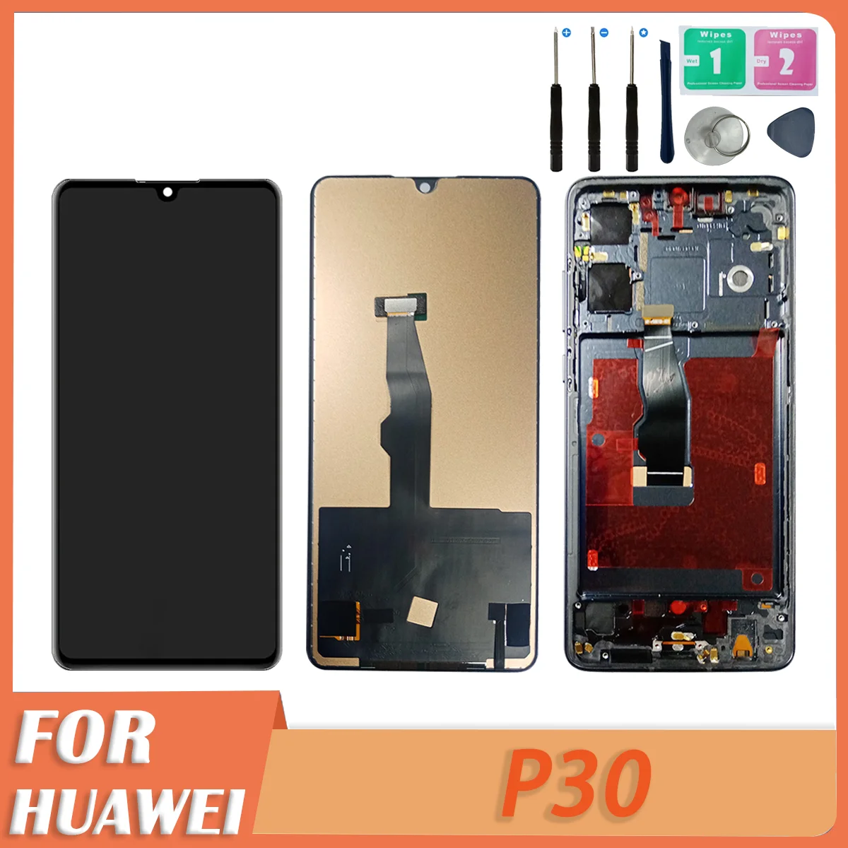 TFT Display For Huawei P30 LCD With Frame ELE-L29 LCD ELE-L09 ELE-L04 Screen Touch Digitizer Assembly Replacement P30 Display