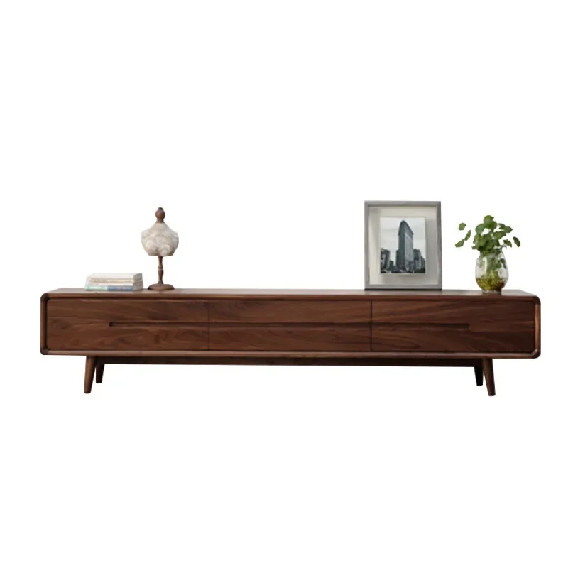 

TV cabinet coffee table combination simple modern small apartment solid wood bedroom floor cabinet
