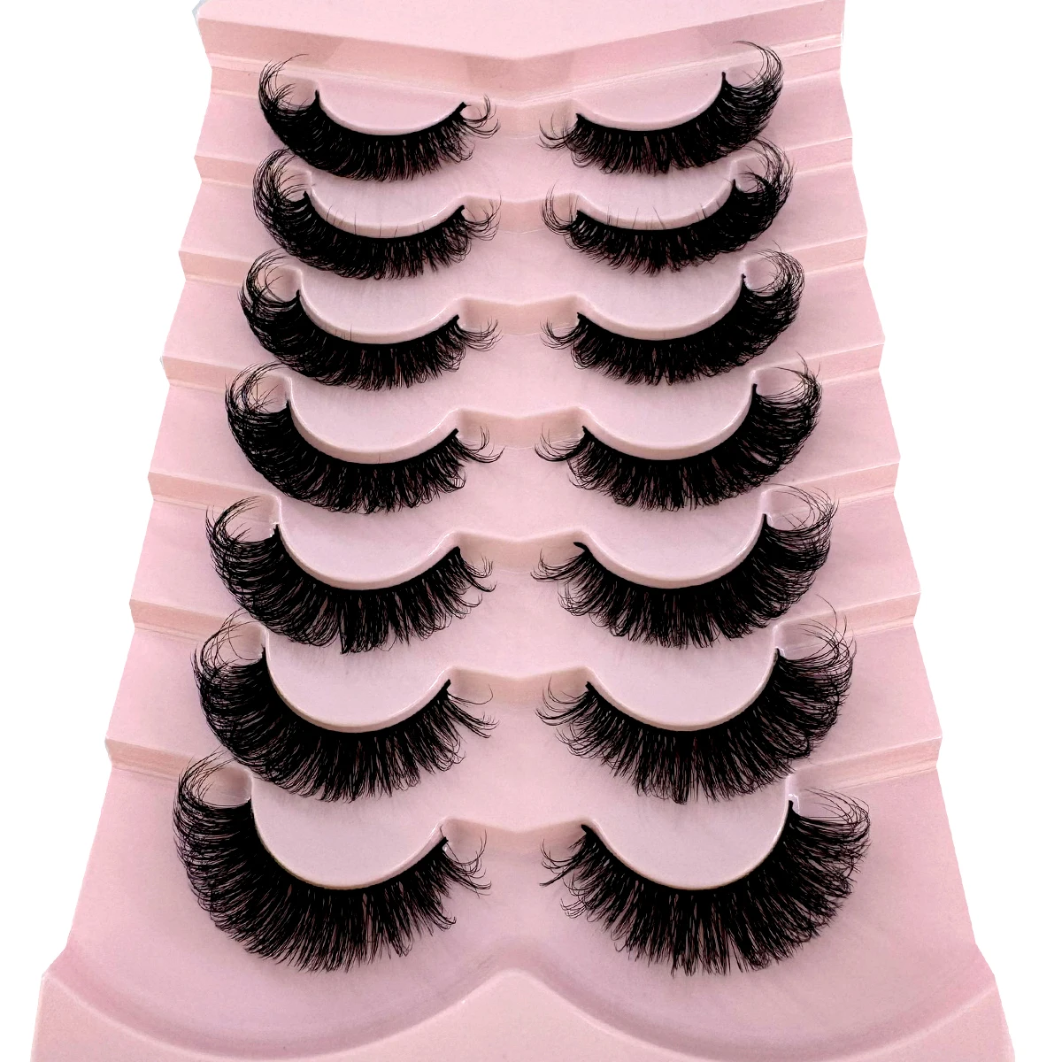 5/7 Paar russische Streifenwimpern, flauschige künstliche Nerzwimpern, Wispy-Wimpern für einen natürlichen Look, dicke, voluminöse künstliche Wimpern, lockige künstliche Wimpern – Detail 31