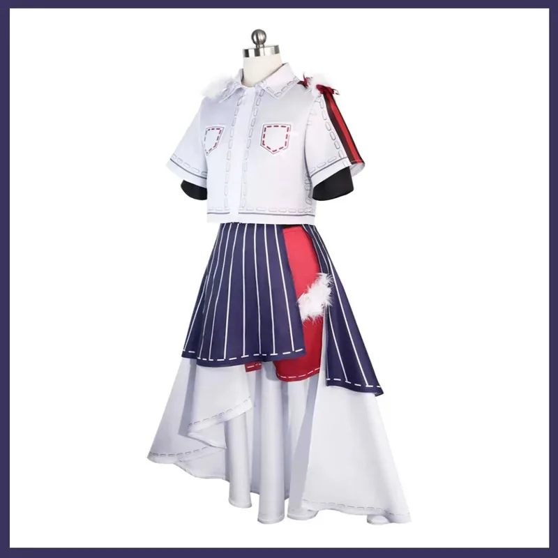 Anime Gioco Identità V Qi Shiyi Antiquario Costume Cosplay Camicia Cappotto Gonna a righe Parrucca Donna Sexy Halloween Natale Suitx;2'a