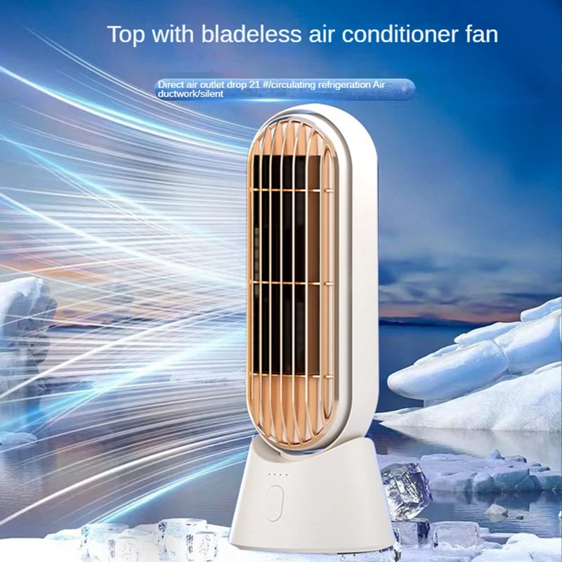 

Household Desktop Turbo Bladeless Electric Fan USB Rechargeable Silent Mini Portable Air Cooling Fan 4000Mah