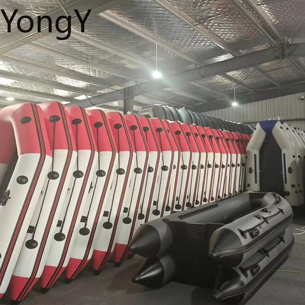 300cm Pvc Aluminum Floor Inflatable Boats Heavy Duty Fishing Boat with Outboard Motor for 3 Person