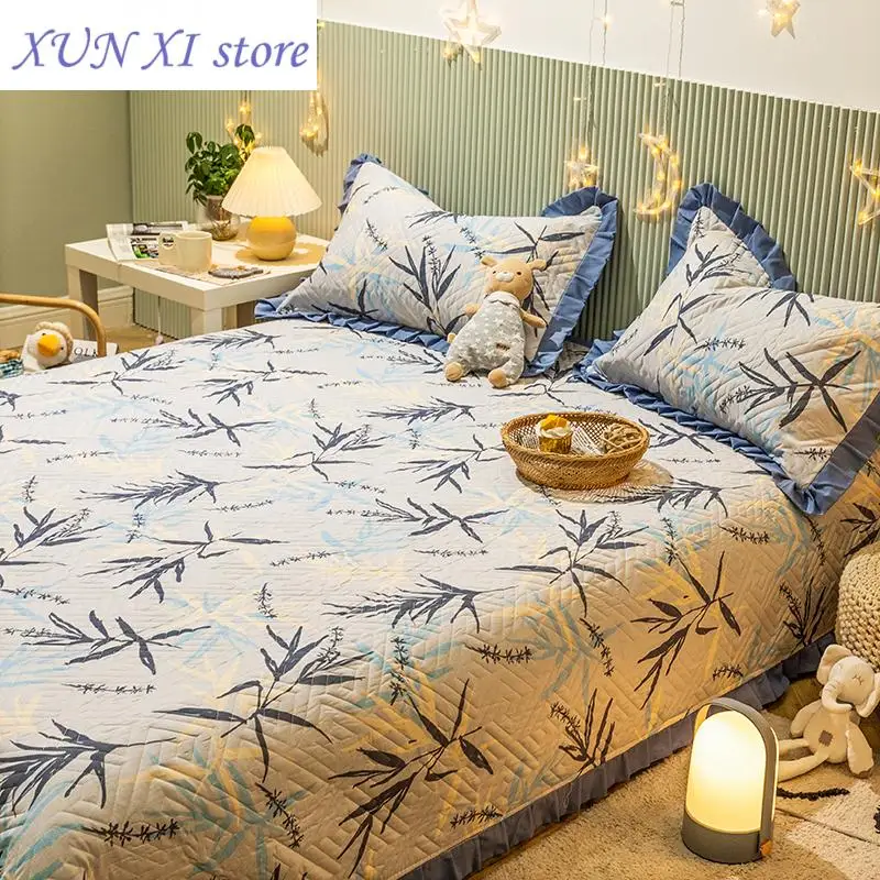 

New Cotton Bedspread 150x230 Ruffles Bedsheet for Home Quilted Bed Cover (Pillowcase Need Order)