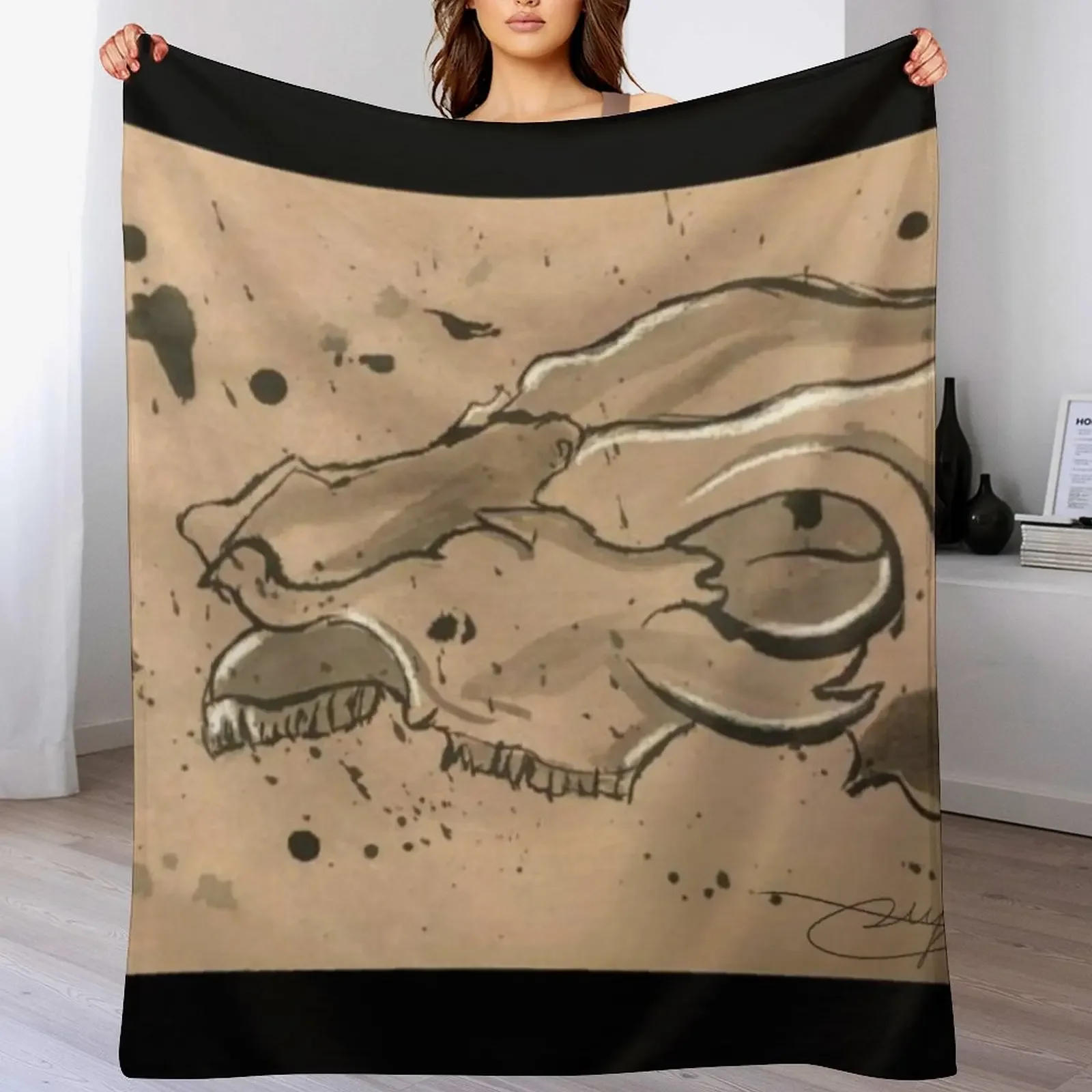 

Ink Skull Throw Blanket Summer Retros halloween Thins Blankets