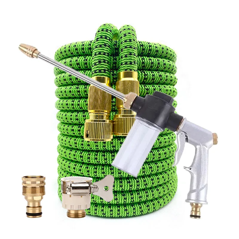 High Pressure Magic Expandable Garden Water Hose for Garden Farm Irrigation Car Wash Double Metal Connector Pvc Reel Water Pipes