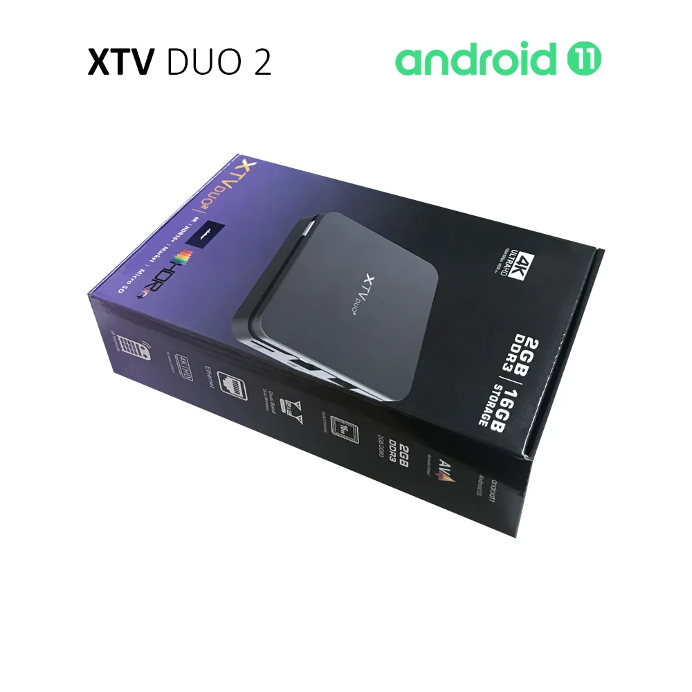 XTV DUO 2 Android 11 Stalker TV Box يدعم Xtream 4K HEVC H.265 BT5 WiFi5 2G 16G XTVDUO2 OTT فك مشغل البث المباشر