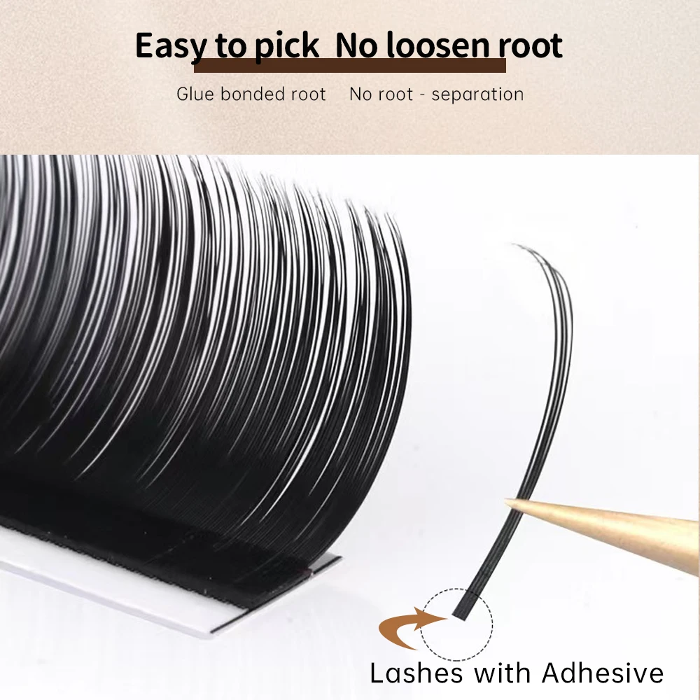 Yelix clássico extensão de cílios macios com adesivo volume russo maquiagem cílios profissionais cílios individuais