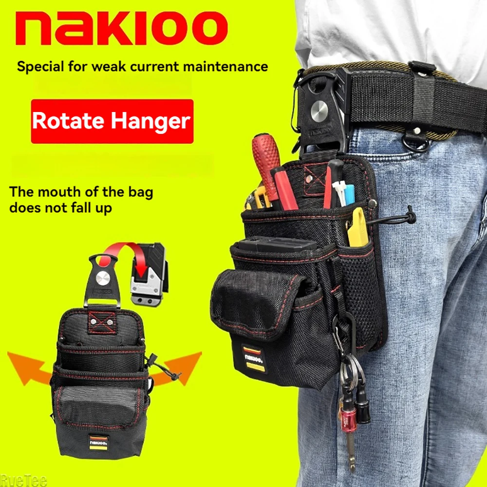 electrician's-quick-release-rotary-tool-bag-low-voltage-weak-electrical-repairs-waist-bag-specialized-storage-for-hand-tools-kit