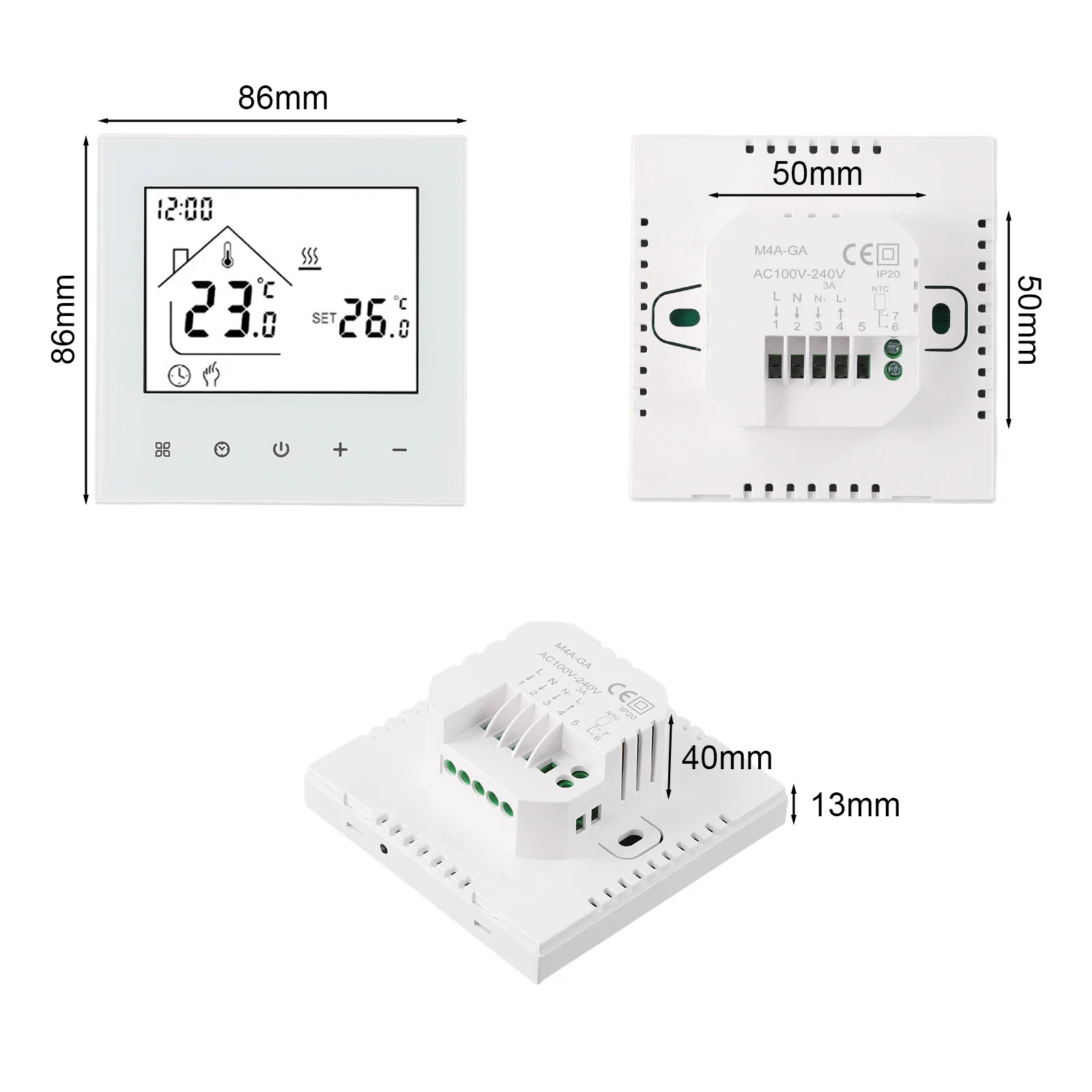 Electric Floor Heating Wall-mounted Boiler Temperature Control Panel Thermostat Temperature Control Panel With Programmable