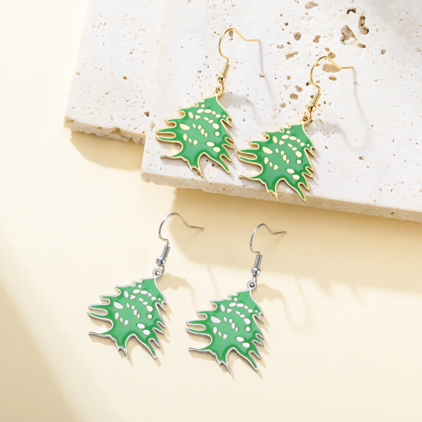 Vintage Lebanon Cedar Drop Earrings Cultural Souvenir Hook Dangle Jewelry for Daily Holiday Outfit Lebanon Cedar Earrings