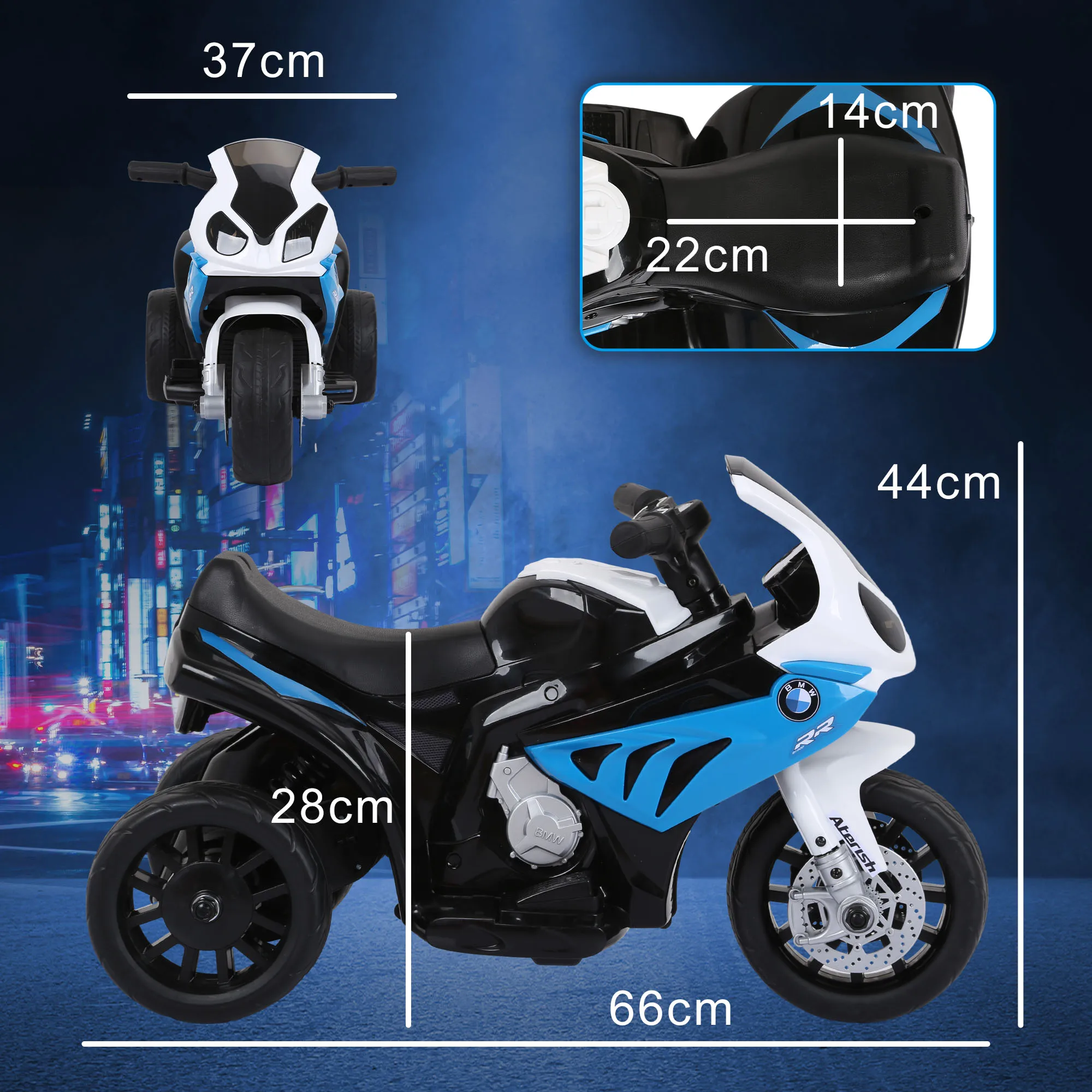 Moto électrique Homcom pour bébé - Design bleu