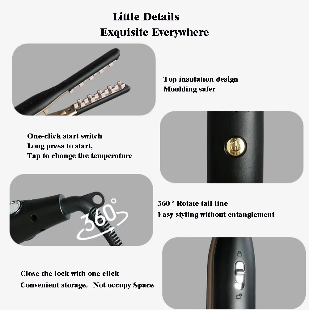 3D Grid Hair Crimper Iron Volumizer Ceramic Professional Hair Fluffy ondulato bigodino Flat Iron Corn Hair Splint