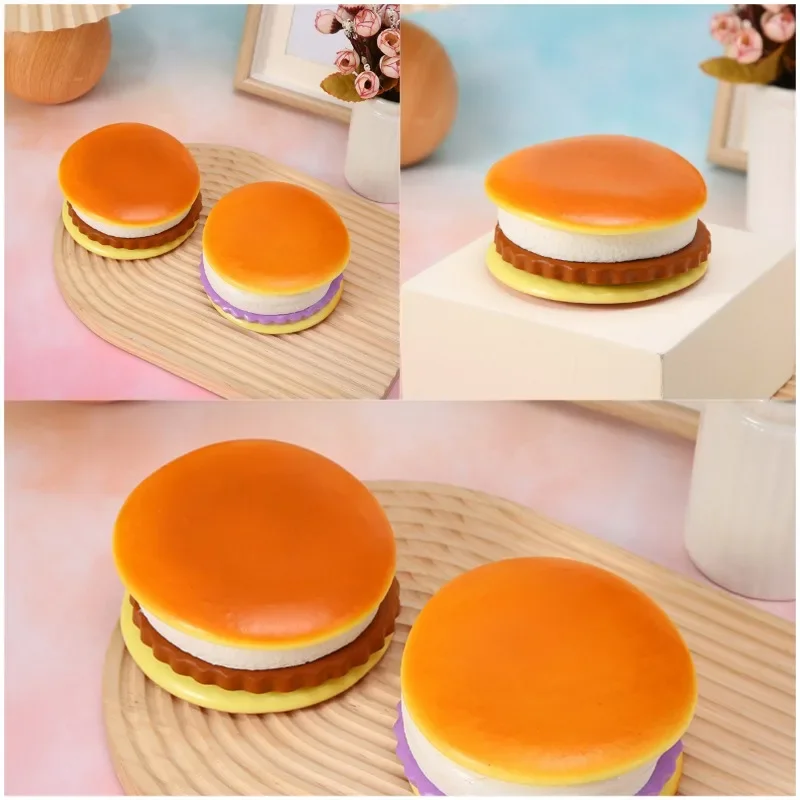 צעצוע דחיסת המבורגר יצירתי 3D צעצועי המבורגר דחיסה איטית כדור דחיסה סיליקון צעצוע חושי