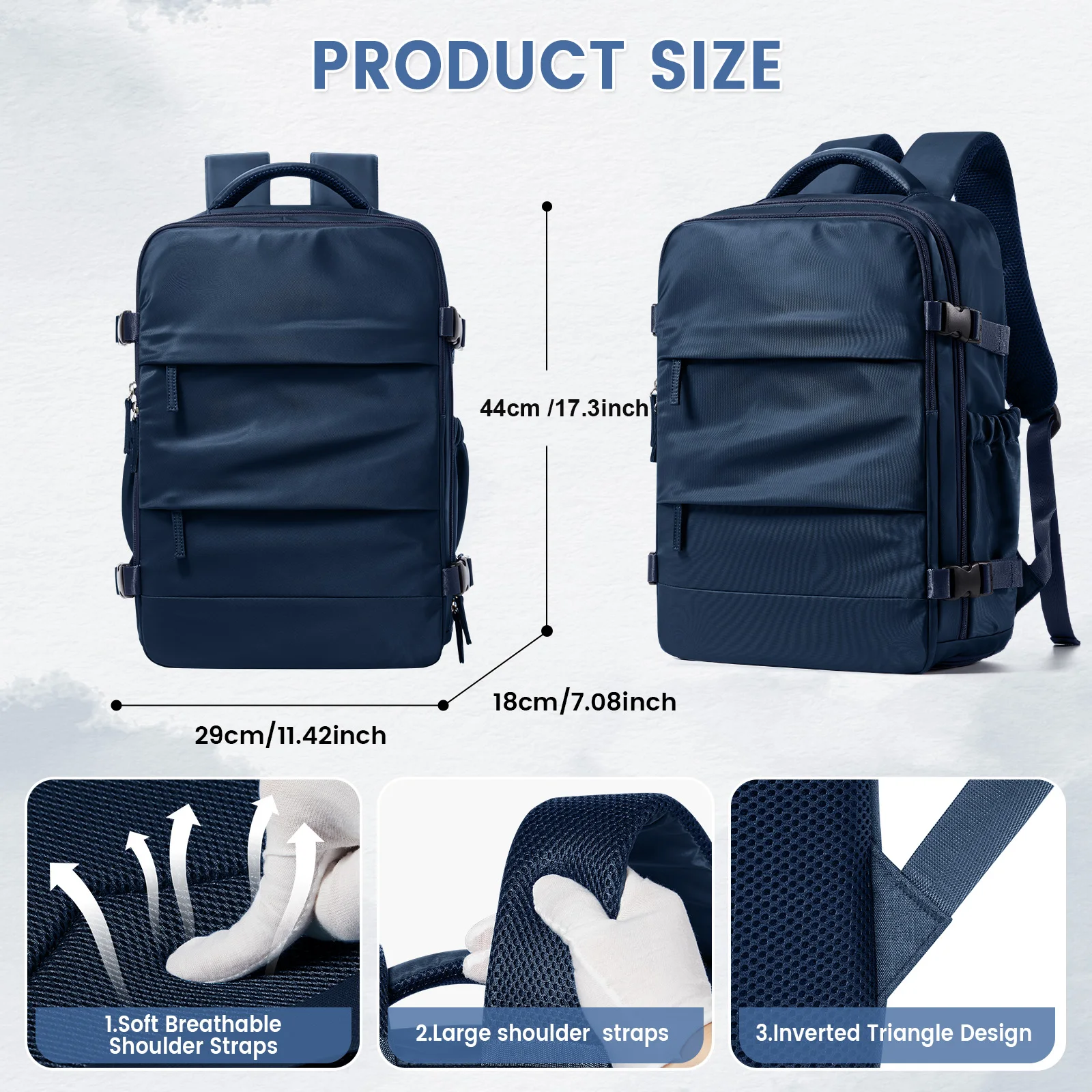 Zaino da lavoro per donna e uomo, bagaglio a mano, cabina, aereo, zaino da viaggio, borsa sottovuoto per abbigliamento, viaggio, zaino per notebook ﻿