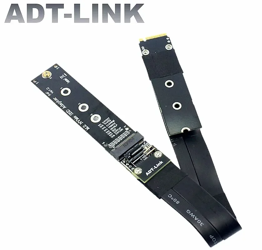 Free Shipping New M.2 NVME SSD Extension Cable M.2 KEY M Riser Card Extender M.2 NVME Solid Drive To PCI-E x4 FUll Speed 32G/Bps