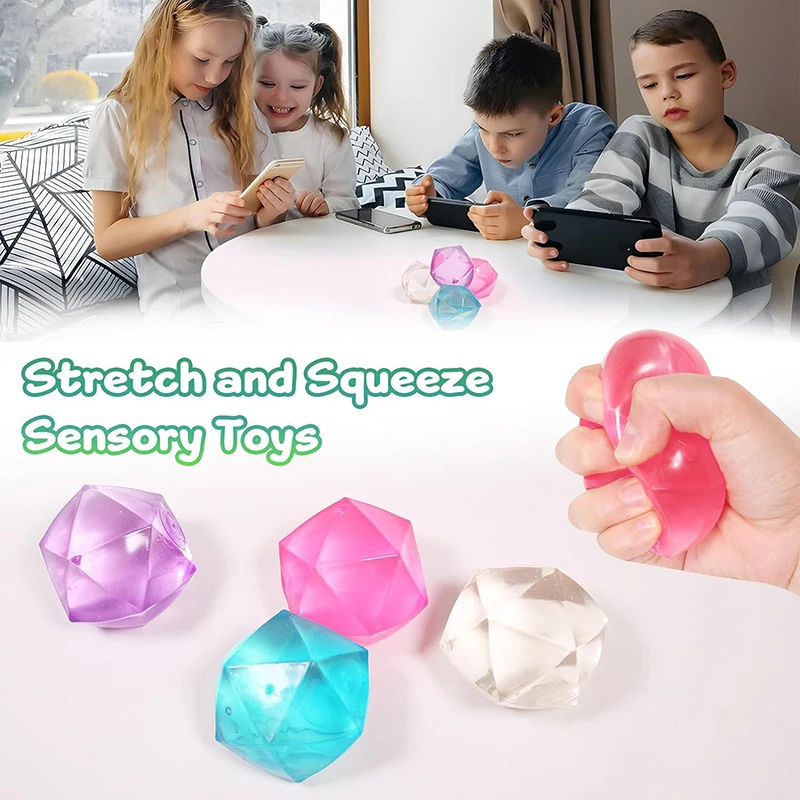 1Pc Diamond Cube maltosio Fidget Toy Squishy Stress Ball Squeeze puntelli antistress giocattoli sensoriali per adulti ansia ADHD