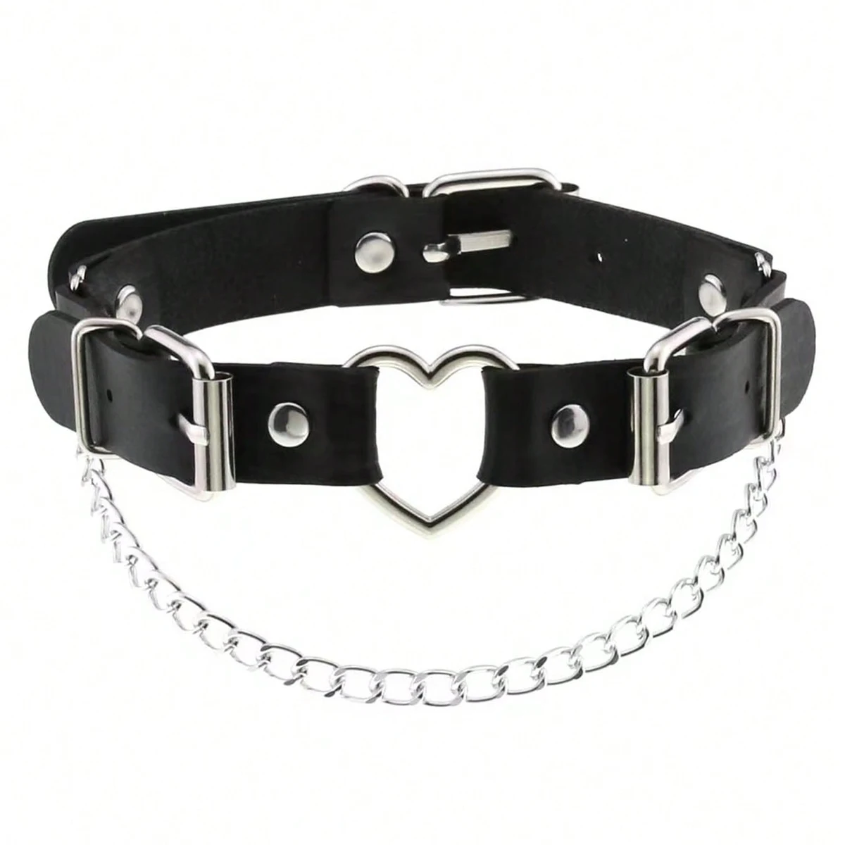Punk Hip-Hop Pu Leather Rivet Necklace, Men's And Women's Collars, Daily Holiday Party Costume Decoration, Gothic Rock Collar view 3