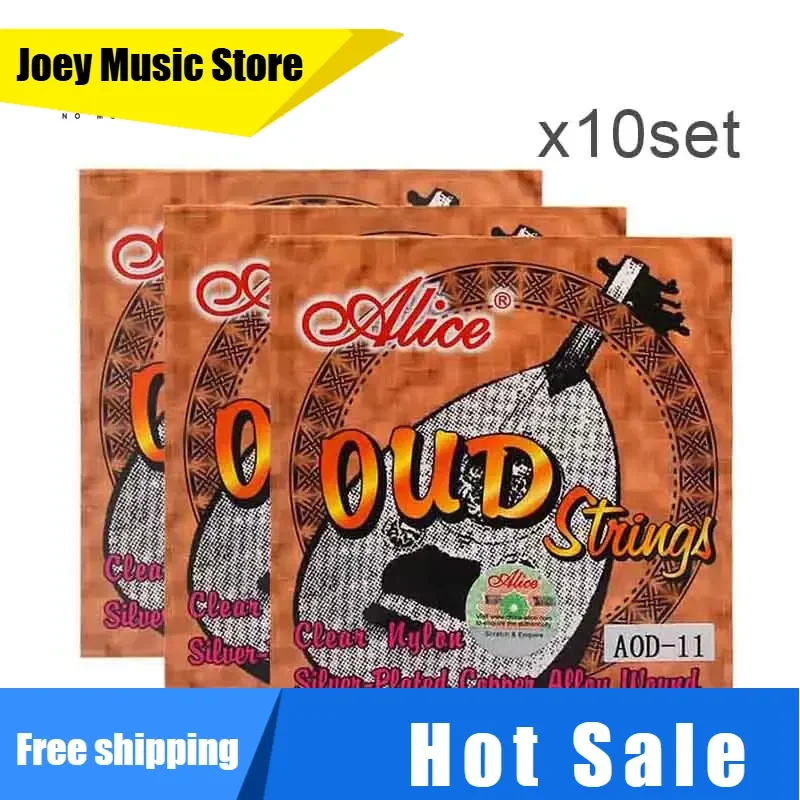 

10set/lot AOD-11 OUD Strings Set Silver Copper Wound White Clear