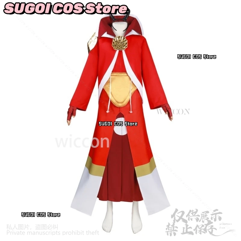 Anime That Time I Got Reincarnated As A Slime Cosplay Benimaru Costume Red Japanese Kimono Ghost Long Coat Dress Horn Suits
