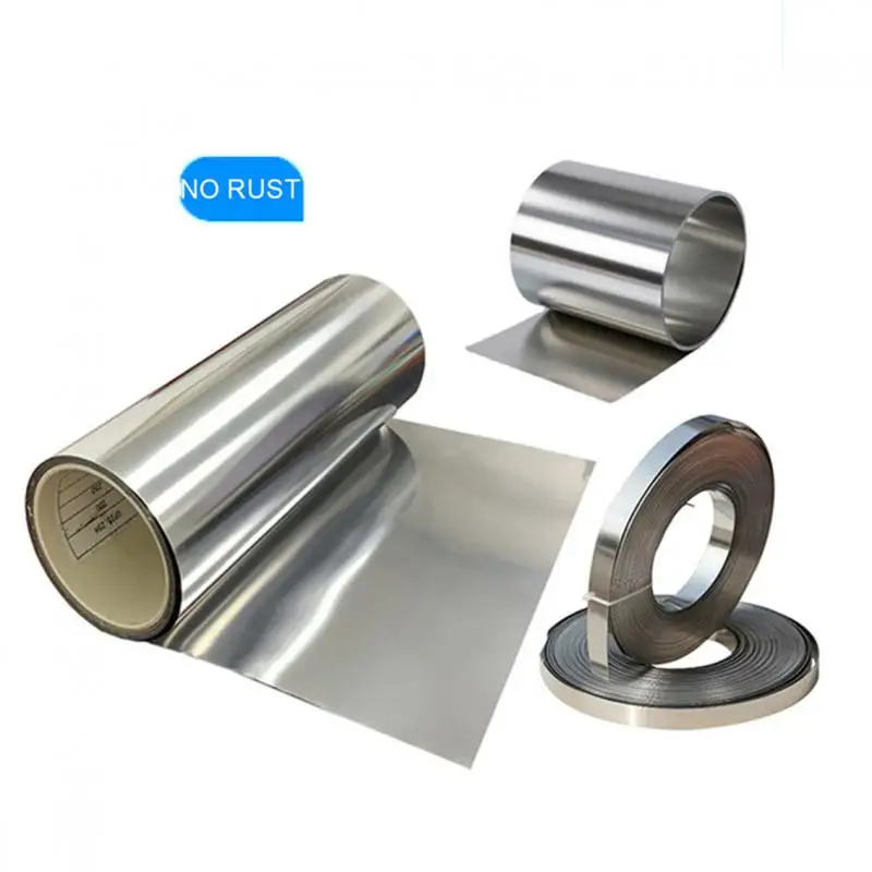 1 mètre 304 épaisseur de bande d'acier inoxydable 0.01mm 0.015mm 0.02mm ~ 0.5mm 0.6mm 0.8mm 1mm largeur 10-150mm feuille de rouleau de ruban d'acier