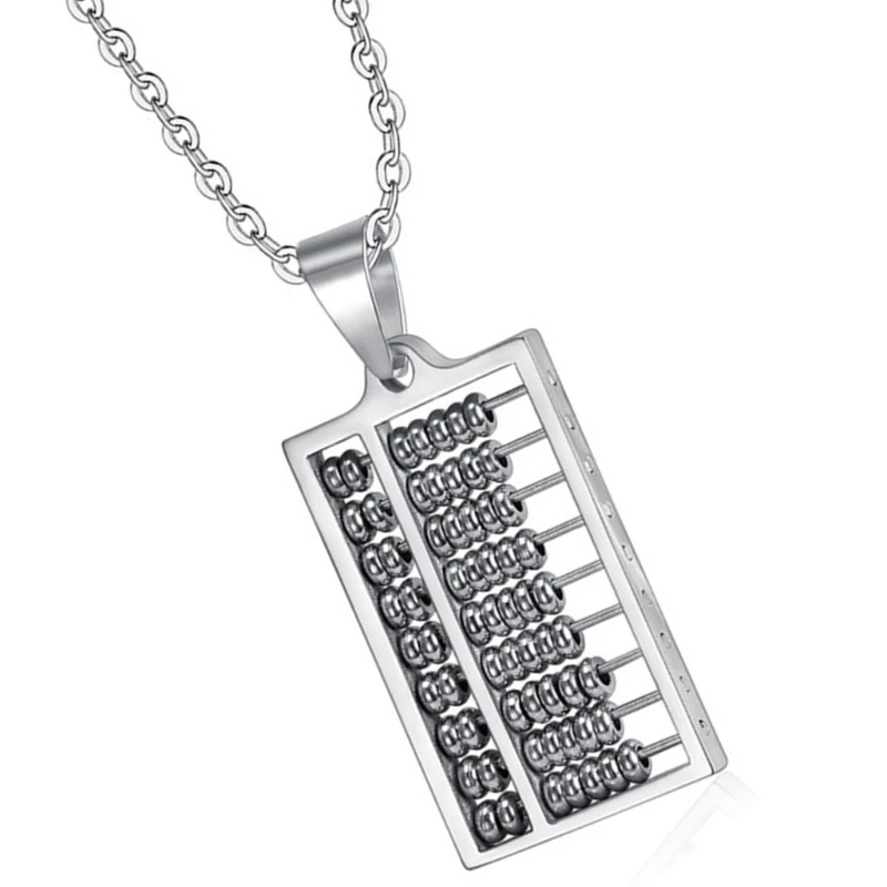 Versatile Sturdy Stainless Steel Abacus Necklace Charm Pendant for Calculations Stylish and Portable Fashion Accessory