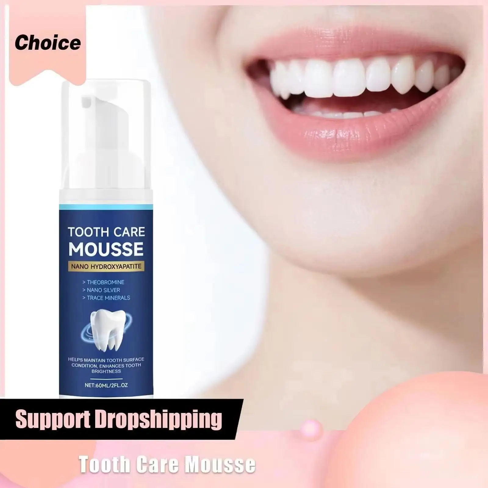 

Hydroxyapatite Teeth Mousse Deeply Cleansing Brightening Remove Yellow Stains Lasting Fresh Breath Oral Menthol Foam Toothpastes