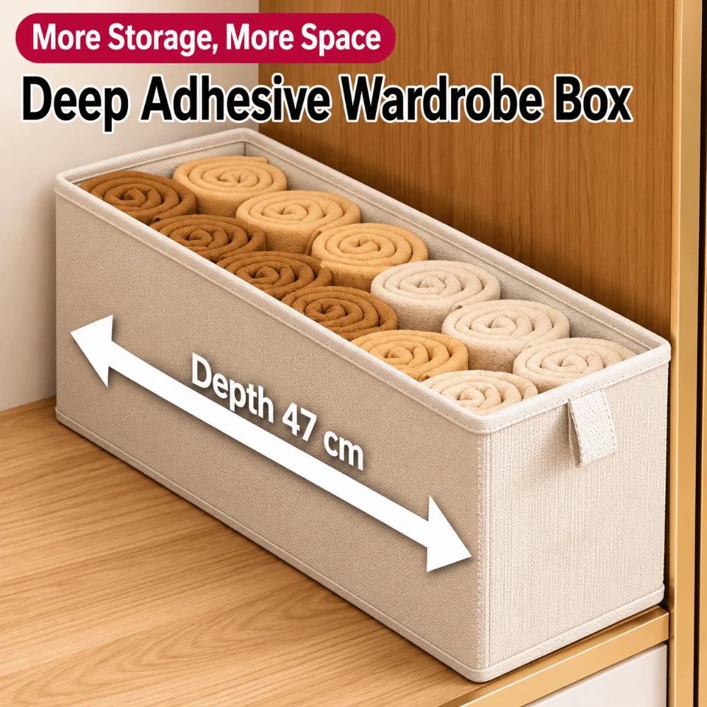 New Fabric Material Foldable Storage Box Washable Drawer Clothes Organizer With Handles Underwear Pants Storage Drawers Wardrobe