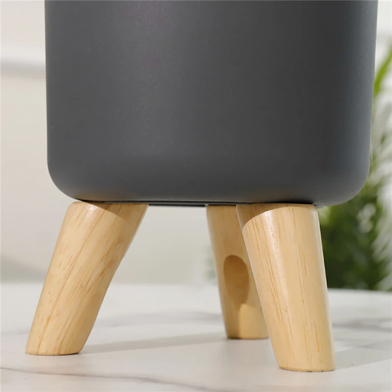 Modern Plant Pots with Wooden Legs Holder Bedroom Living Room Floor Standing Potted Flower Pot Home Garden Planters -A