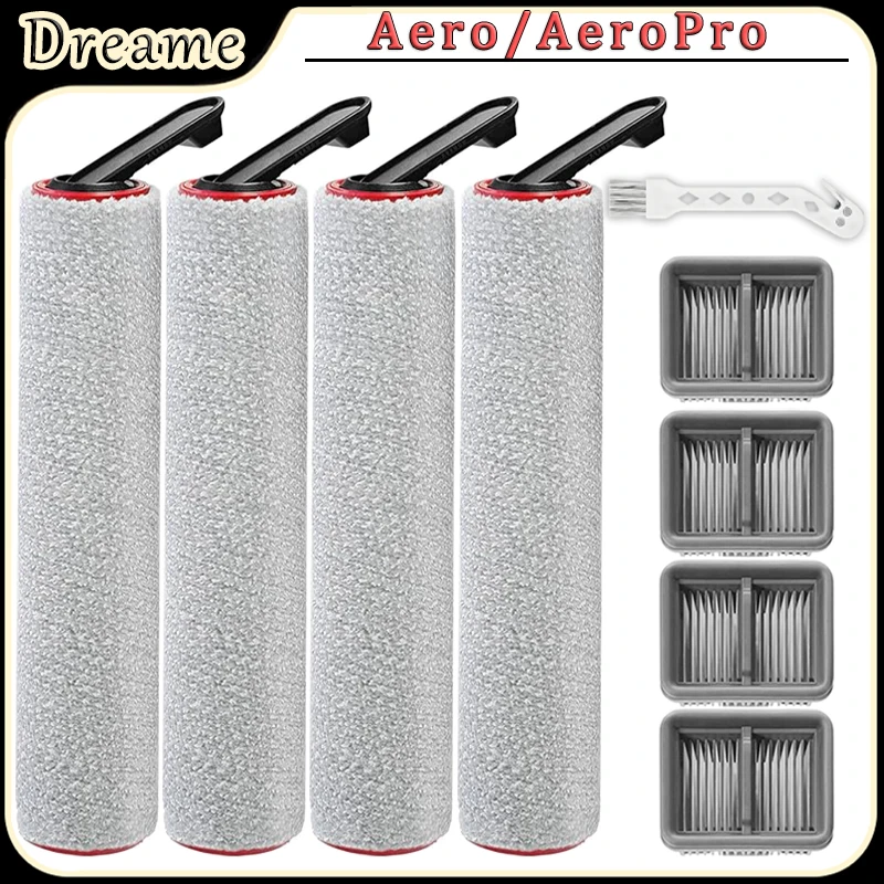 交換用アクセサリーキット-dreame-aero-aero-pro-ウェットドライ掃除機部品と互換性あり-メインブラシロール、hepaフィルター