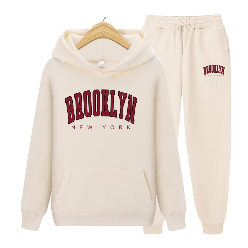 

Men's And Women's Long Sleeves Hoodie Set 1898 New York Printed Women Hoodies Set Fleece Hoody Set Creativity Pullover Clothing