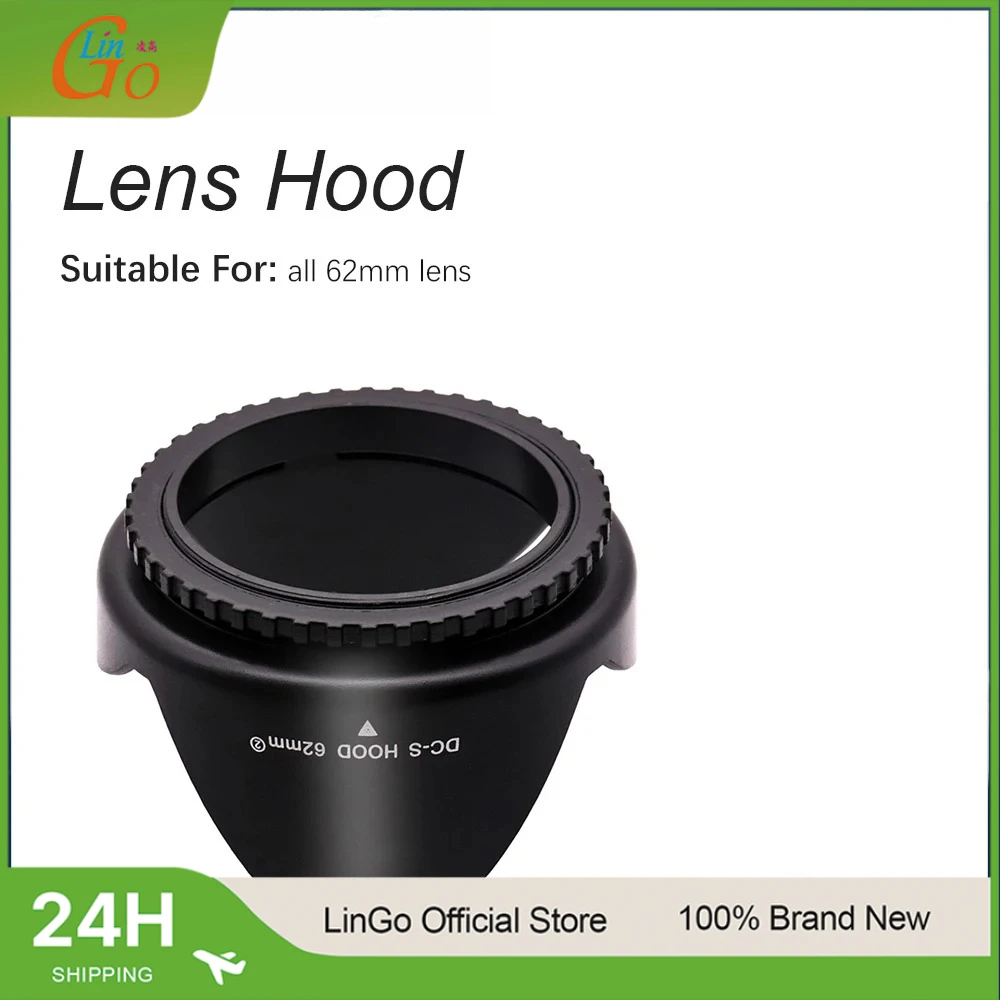 LinGo 62mm Flower Shape Lens Hood Screw-On Lens Hood Reversible Petal Flower Lens Hood For Nikon Cannon Sony Camera