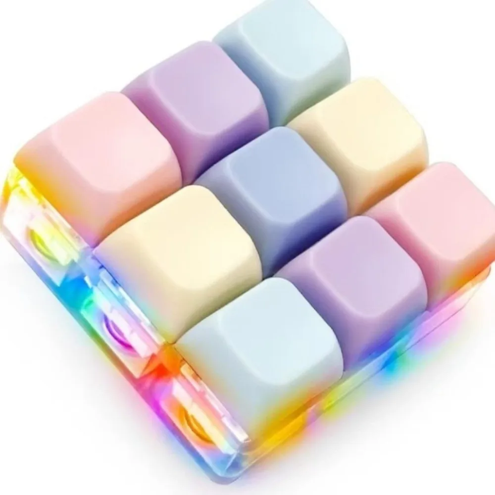 New DIY Keyboard Fidget Keychain Keycap Keys Button Clicker Toy Pass The Time 2/4/9 Keys Finger Keyboard Cap Kids