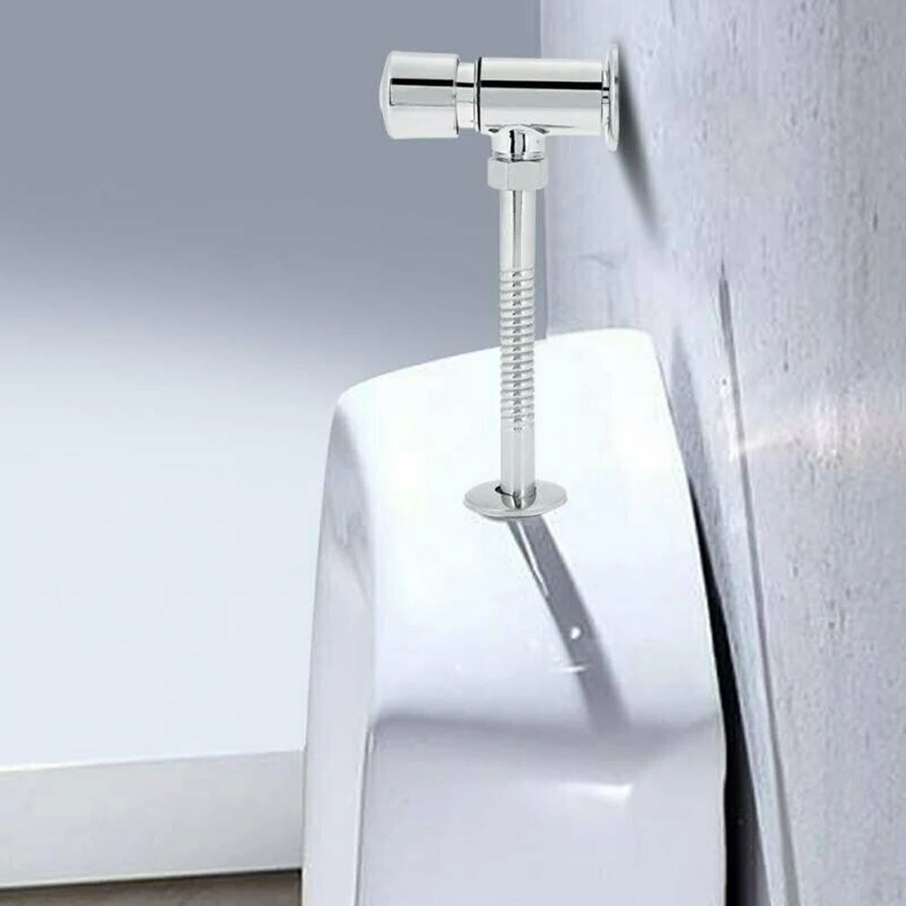 Urinal Toilet Flush Valve Button Type Manual Delay Automatic Shutoff Push Urinal Valve Straight For Public Toilet Bathroom Parts